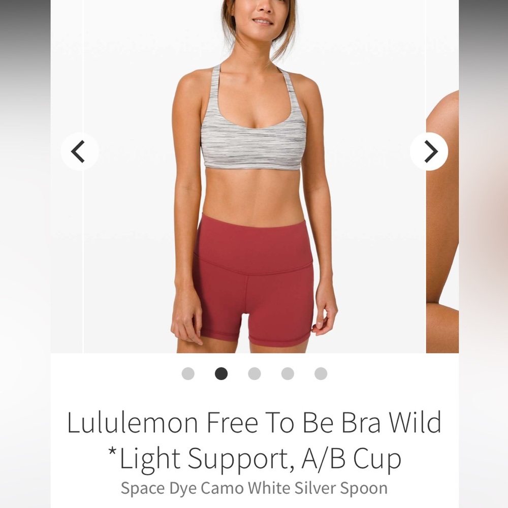 NWT Lululemon 6 Free to Be Wild Bra Grey White Stripes